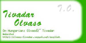 tivadar olvaso business card